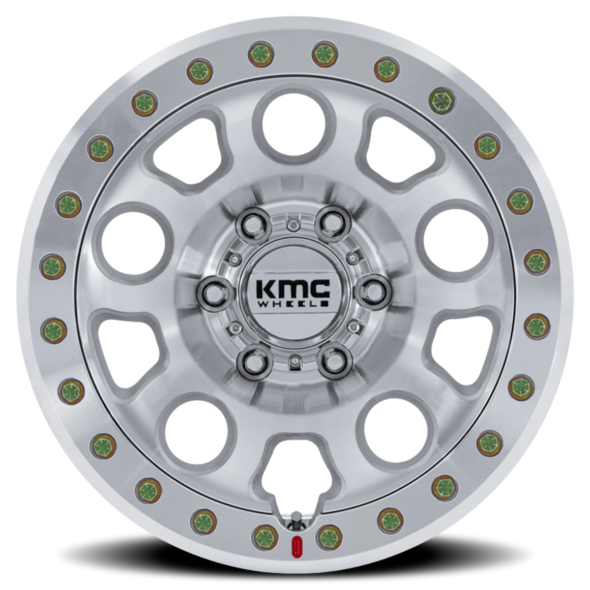 KMC E25 Beadlock 17x9 -12 5x127mm 71.5mm Machined Silver