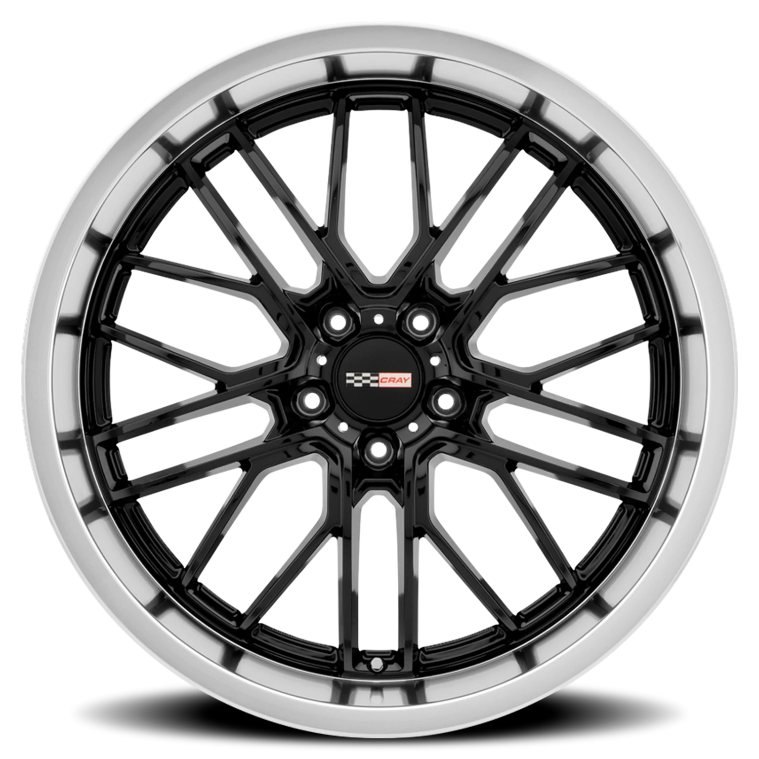 Cray Eagle 19x10.5" 5x120.65mm 70mm CB +69mm Gloss Black Mirror Cut Lip