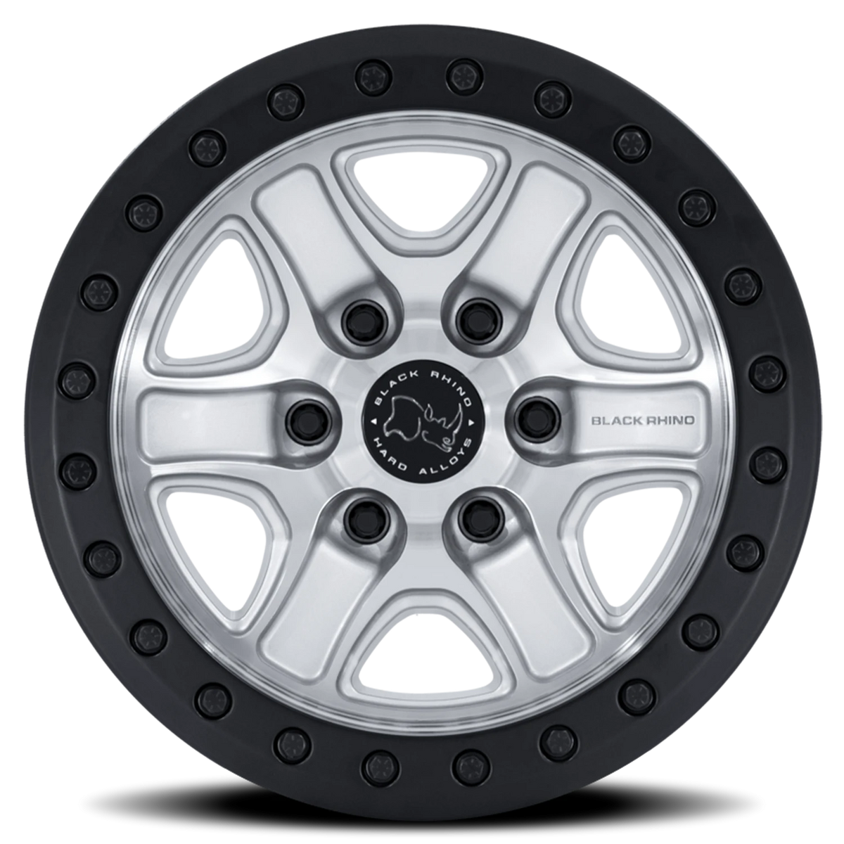 Black Rhino Echo Trail Lock Beadlock 17x8.5 +25 6x135mm 87.1mm Hyper Silver Machined Face