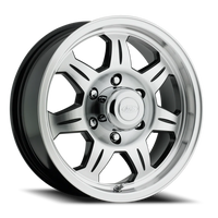 Raceline Element Trailer 16x6" 6x139.7mm 107.95mm CB 0mm Black Machined Face