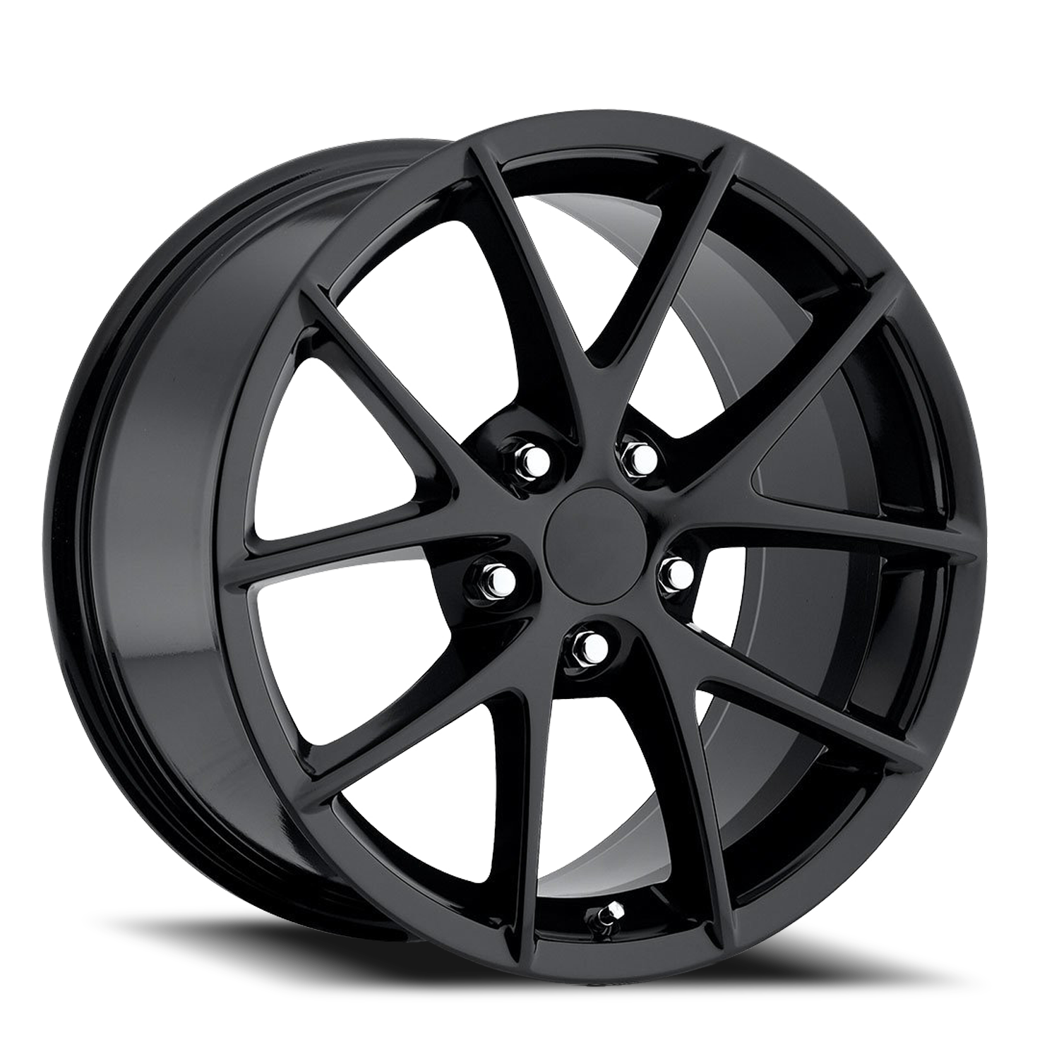 Factory Reproductions FR 18 2009 C6 Z06 Corvette Spyder Replica GB 18x8.5 +56 5x120.65mm 70.3mm Gloss Black