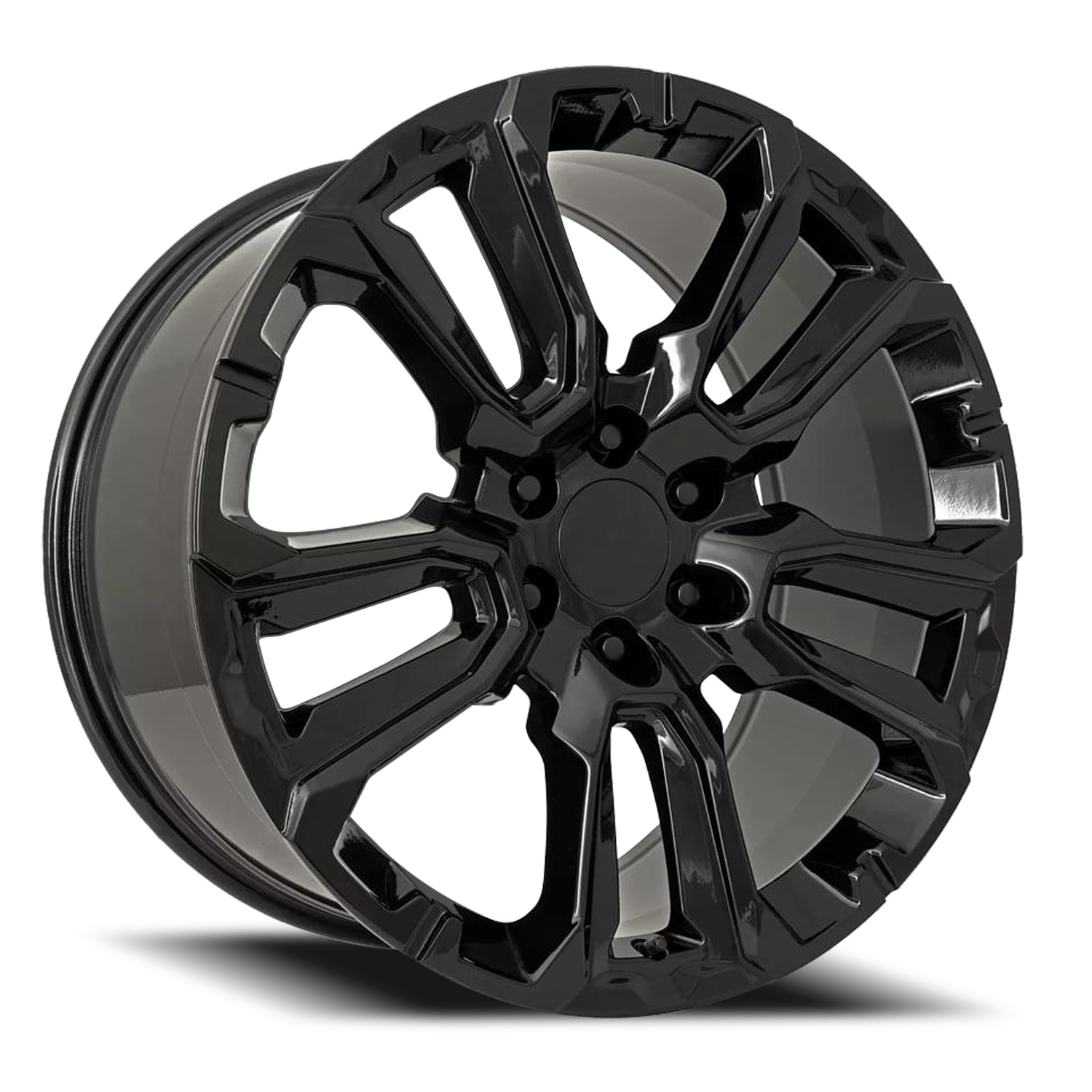 Factory Reproductions FR 201 GM Split 5 Spoke Replica GB 22x9 +28 6x139.7mm 78.1mm Gloss Black