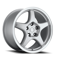 Factory Reproductions FR 21 1984-1996 C4 ZR1 Corvette Replica SL 17x9.5 +54 5x120.65mm 70.3mm Gloss Silver Machined Lip