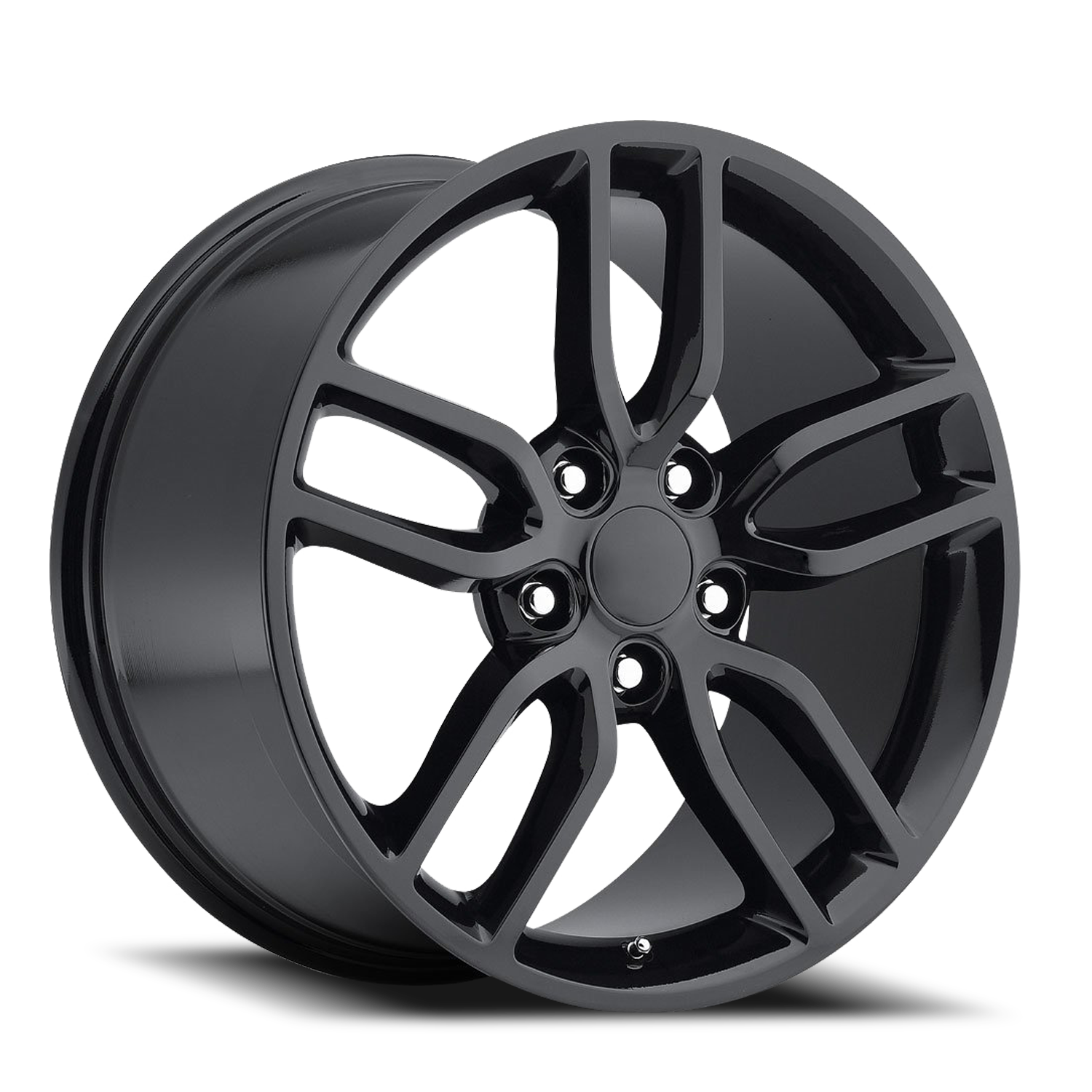 Factory Reproductions FR 26 2015 Corvette C7 Z51 Replica GB 18x8.5 +56 5x120.65mm 70.3mm Gloss Black