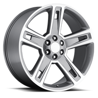 Factory Reproductions FR 34 Chevrolet Silverado Replica GY 22x9 +24 6x139.7mm 78.1mm Gloss Grey Machined Face