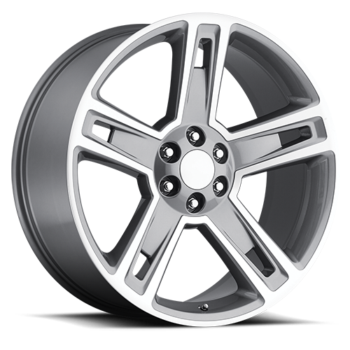 Factory Reproductions FR 34 Chevrolet Silverado Replica GY 22x9 +24 6x139.7mm 78.1mm Gloss Grey Machined Face
