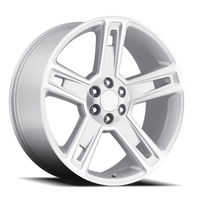 Factory Reproductions FR 34 Chevrolet Silverado Replica SL 22x9 +24 6x139.7mm 78.1mm Gloss Silver Machined Face