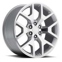 Factory Reproductions FR 44 GMC Sierra Replica SL 20x9 +27 6x127mm 78.1mm Gloss Silver Machined Face