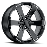 Factory Reproductions FR 45 GMC Dual Six Star Replica GB-M 24x10 +30 6x139.7mm 78.1mm Gloss Black Milled Ball