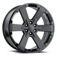 Factory Reproductions FR 45 GMC Dual Six Star Replica GBSB 24x10 +30 6x139.7mm 78.1mm Gloss Black Two Tone-Satin Black Face