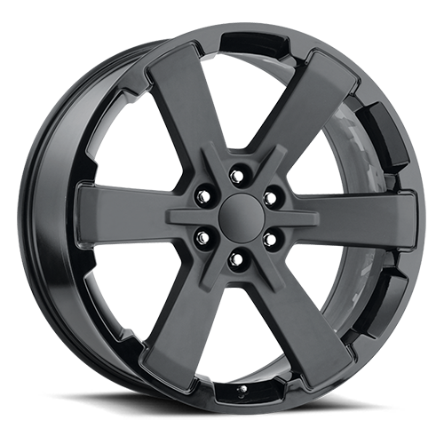 Factory Reproductions FR 45 GMC Dual Six Star Replica GBSB 24x10 +30 6x139.7mm 78.1mm Gloss Black Two Tone-Satin Black Face