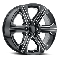 Factory Reproductions FR 47 2018 GMC Sierra Replica GB-M 22x9 +24 6x139.7mm 78.1mm Gloss Black Milled Ball