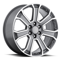 Factory Reproductions FR 49 2015 GMC Yukon Denali Replica GY 22x9 +31 6x139.7mm 78.1mm Gloss Grey Machined Face
