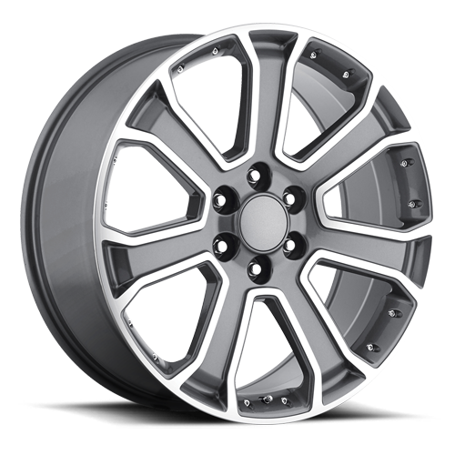 Factory Reproductions FR 49 2015 GMC Yukon Denali Replica GY 22x9 +31 6x139.7mm 78.1mm Gloss Grey Machined Face