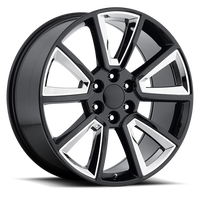 Factory Reproductions FR 57 2015 Tahoe Replica GBCI 22x9 +30 6x139.7mm 78.1mm Gloss Black Chrome Inserts