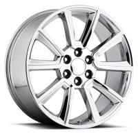 Factory Reproductions FR 57 2015 Tahoe Replica GYCI 22x9 +30 6x139.7mm 78.1mm Gloss Grey Chrome Inserts