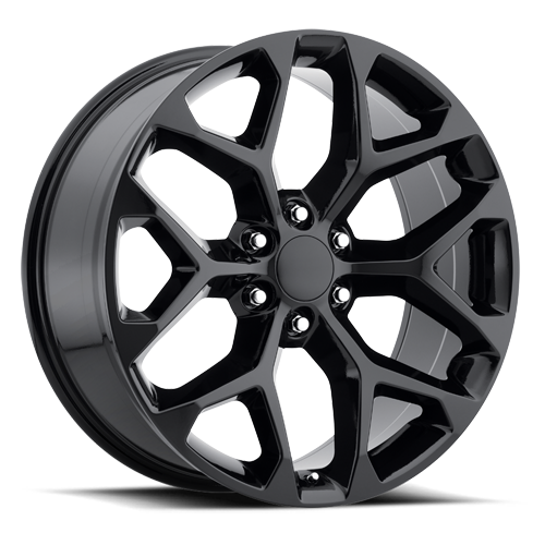 Factory Reproductions FR 59 Chevrolet Snowflake Replica GB 24x10 +24 6x139.7mm 78.1mm Gloss Black