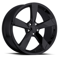 Factory Reproductions FR 85 Audi AU5 Replica GB 19x8.5 +35 5x112mm 66.6mm Gloss Black