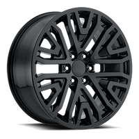 Factory Reproductions FR 93 GMC Mesh Split 6 Spk Replica GB 22x9 +28 6x139.7mm 78.1mm Gloss Black