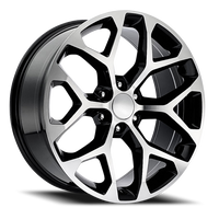 Factory Reproductions FR 59 Chevrolet Snowflake Replica GBM 24x10 +24 6x139.7mm 78.1mm Gloss Black Machined Face
