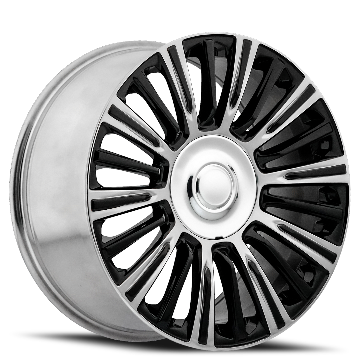 Factory Reproductions FR 91 2021 Escalade Platinum Replica GBP 22x9 +28 6x139.7mm 78.1mm Gloss Black Polished Accent