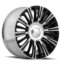 Factory Reproductions FR 91 2021 Escalade Platinum Replica GBP 22x9 +28 6x139.7mm 78.1mm Gloss Black Polished Accent