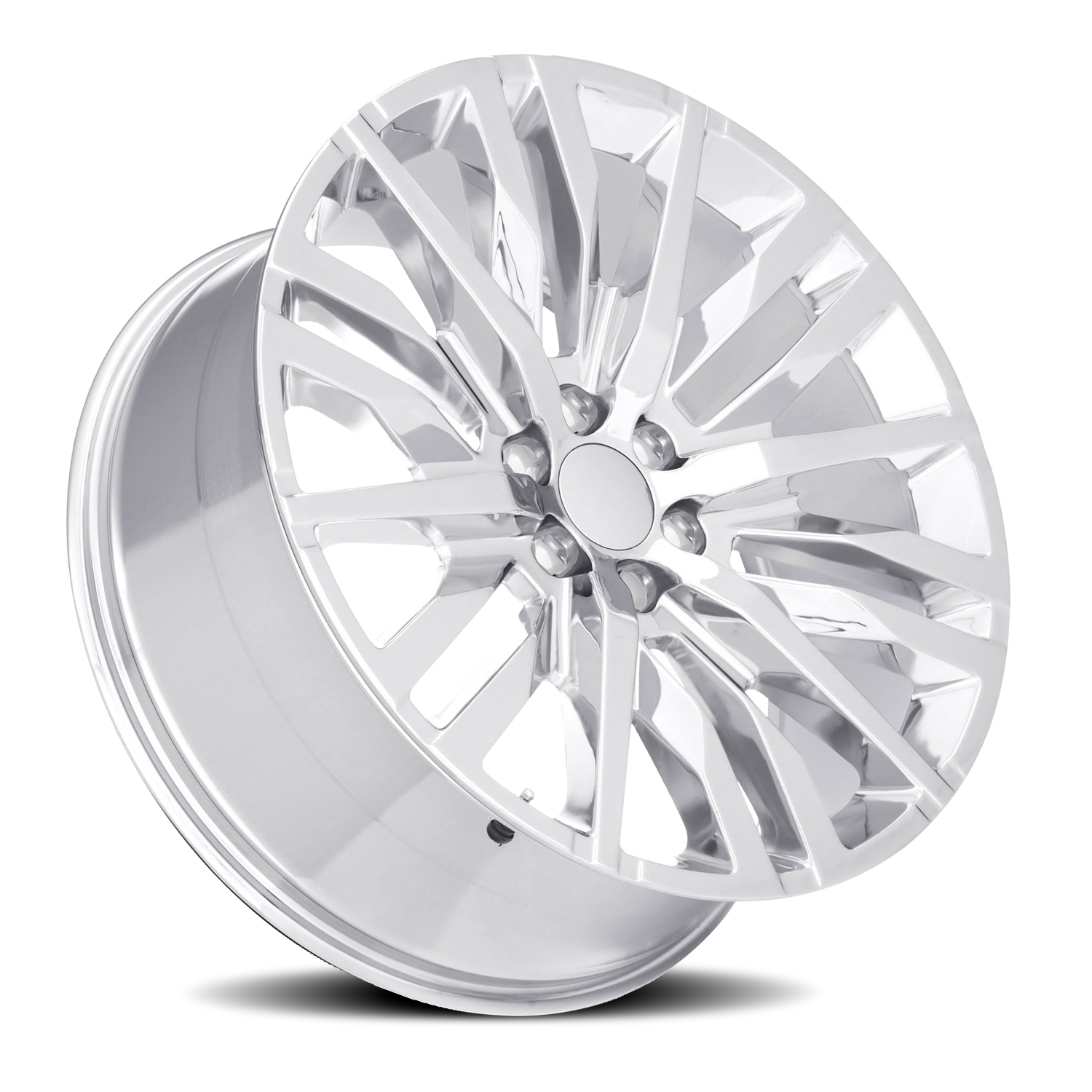 Factory Reproductions FR 97 GM Split 6 Spoke Replica CH 22x9 +28 6x139.7mm 78.1mm Chrome