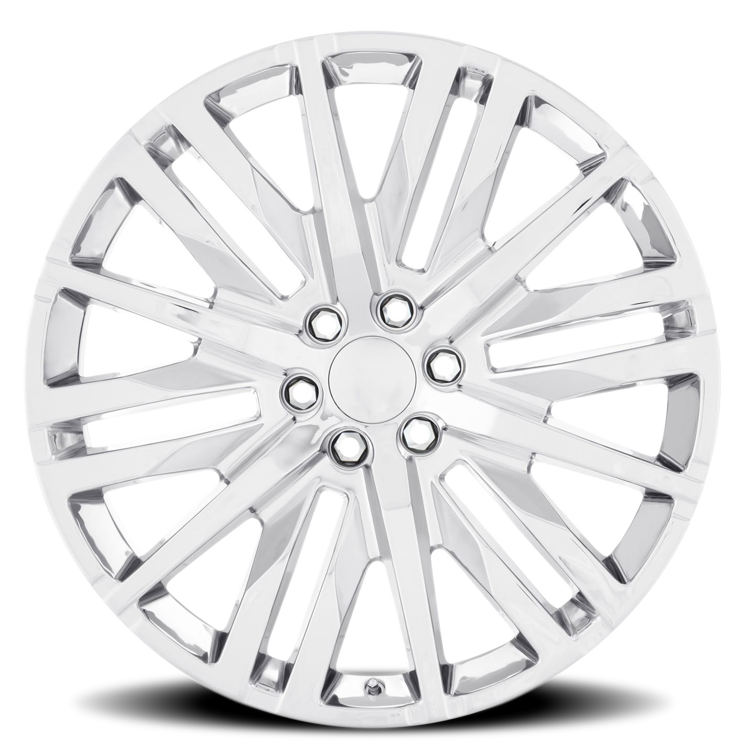Factory Reproductions FR 97 GM Split 6 Spoke Replica CH 20x9 +28 6x139.7mm 78.1mm Chrome
