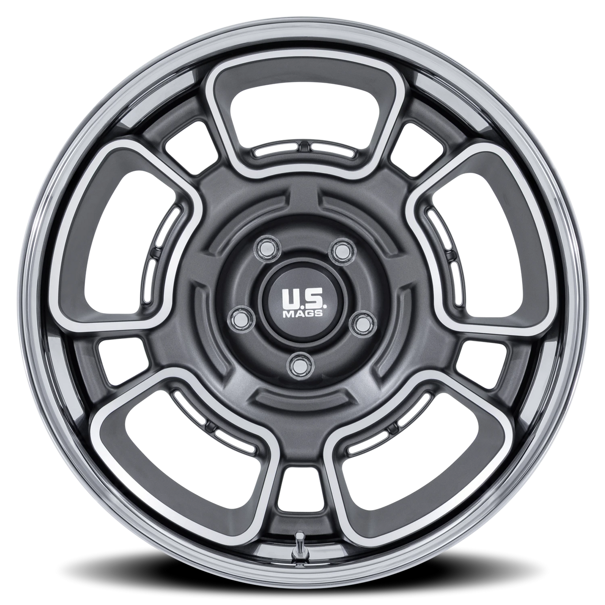 US Mags Flagstaff 20x8.5 +1 5x127mm 78.1mm Anthracite Machined Face-Chrome Lip