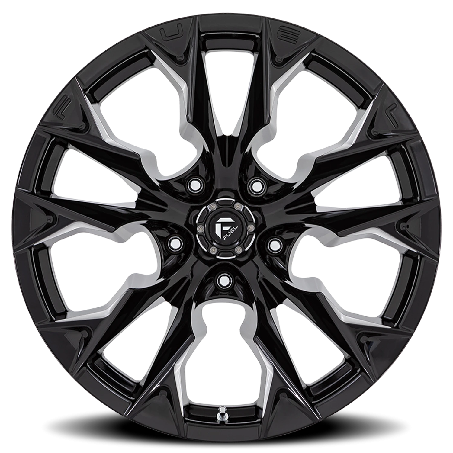 Fuel Flame 5 20x10" 5x127mm 71.5mm CB -18mm Gloss Black Milled