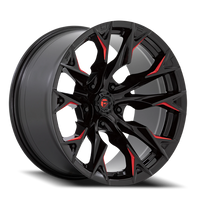 Fuel Flame 5 20x10" 5x127mm 71.5mm CB -18mm Gloss Black Milled Candy Red