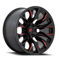 Fuel Flame 6 20x9" 6x139.7mm 106.1mm CB +1mm Gloss Black Milled Candy Red