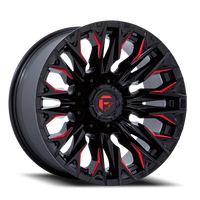 Fuel Flame 8 20x10" 8x170mm 125.1mm CB -18mm Gloss Black Milled Candy Red