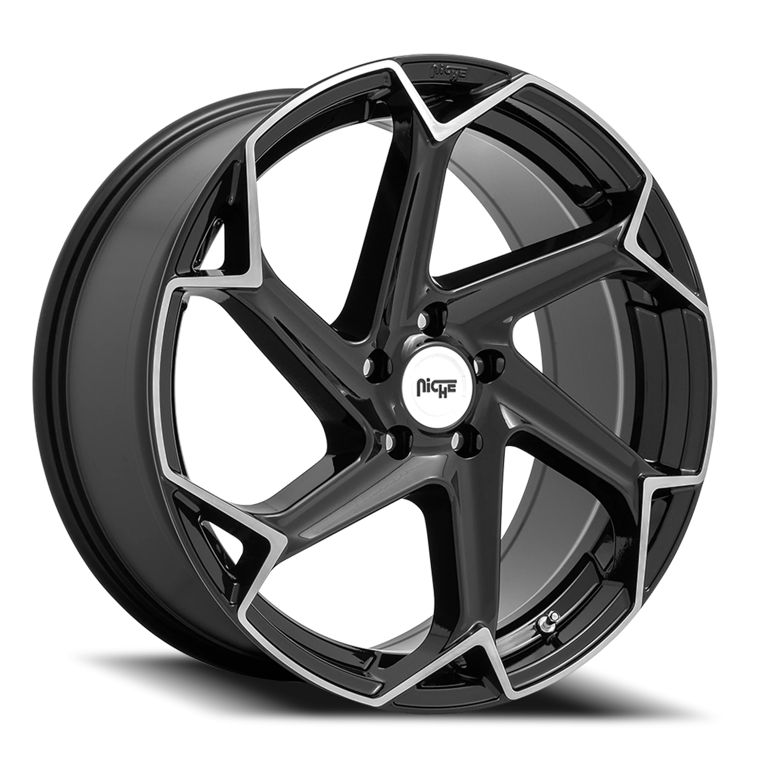 Niche Flash 20x10.5" 5x112mm 66.5mm CB +40mm Gloss Black Brushed
