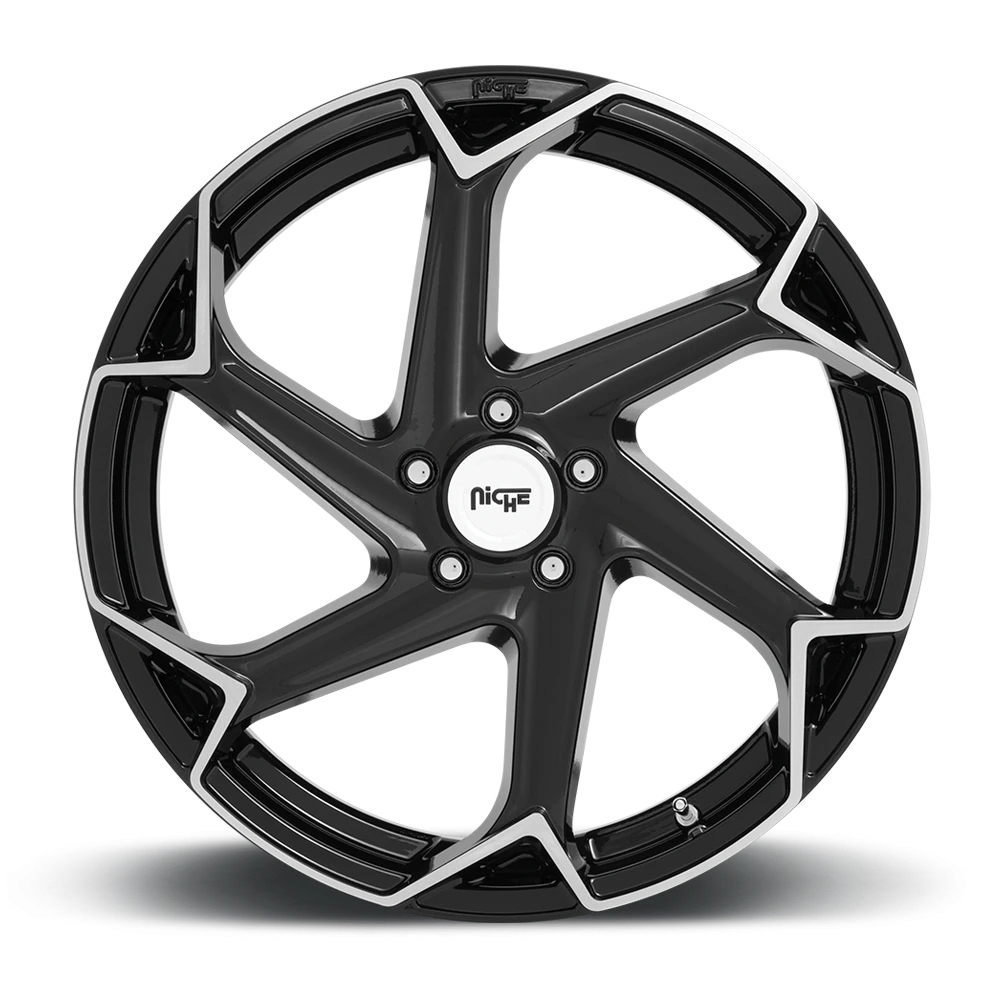 Niche Flash 20x10.5" 5x112mm 66.5mm CB +40mm Gloss Black Brushed