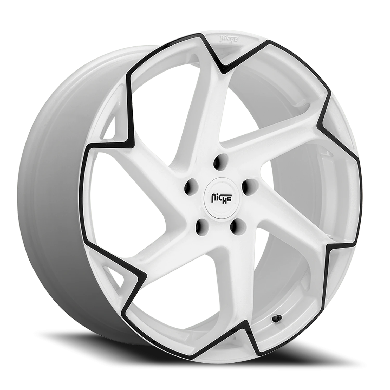 Niche Flash 20x10.5" 5x112mm 66.5mm CB +40mm Gloss White Black