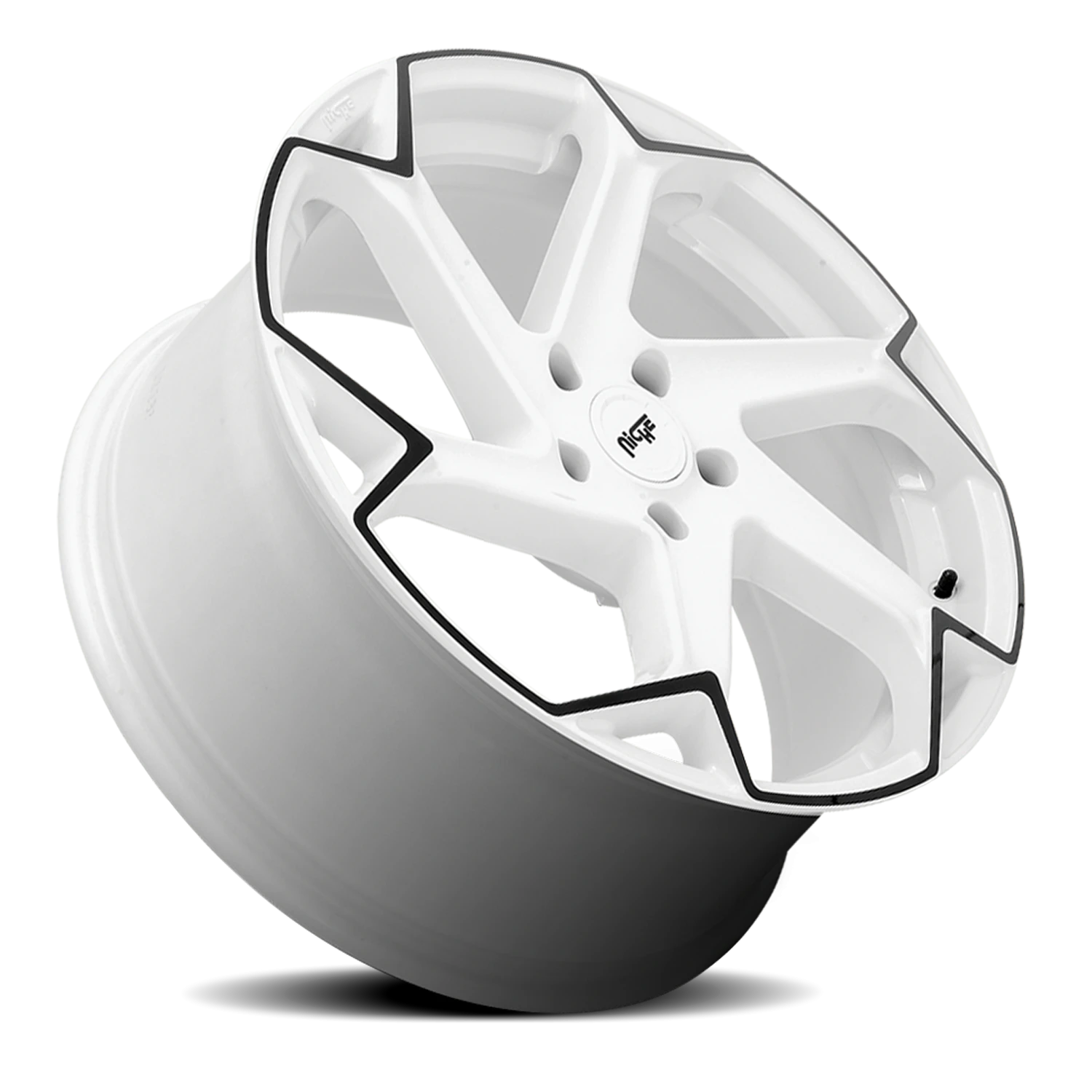 Niche Flash 20x9" 5x112mm 66.5mm CB +27mm Gloss White Black