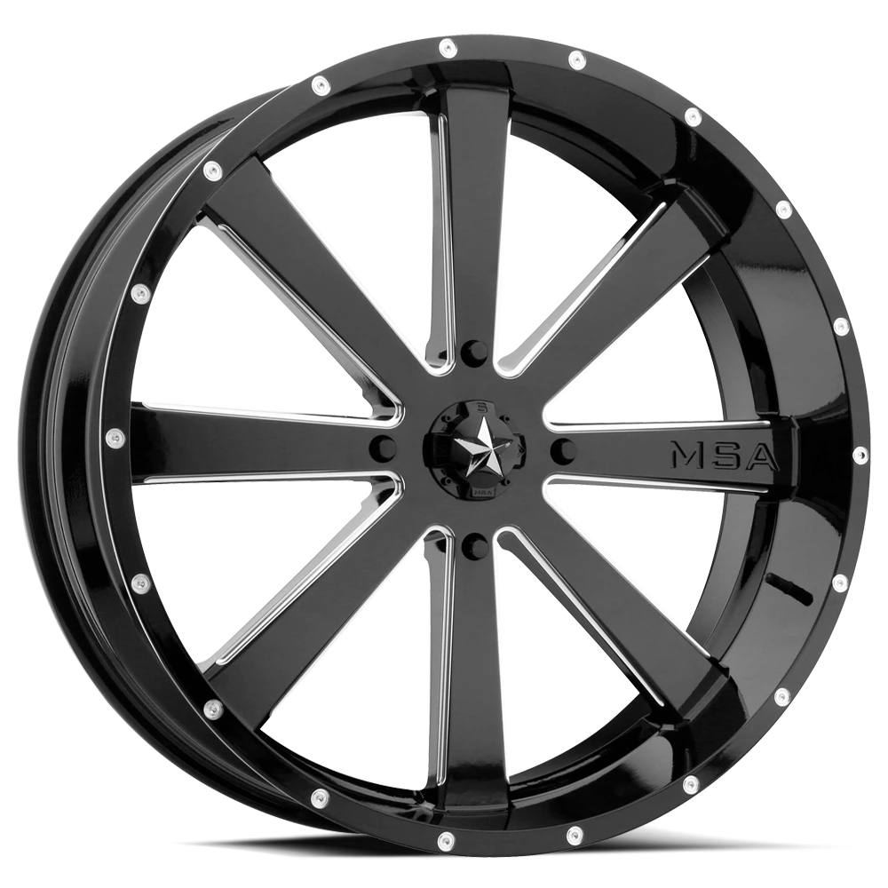 MSA Flash 18x7" 4x137mm 112mm CB 0mm Gloss Black Milled