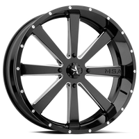 MSA Flash 18x7" 4x137mm 112mm CB 0mm Gloss Black Milled