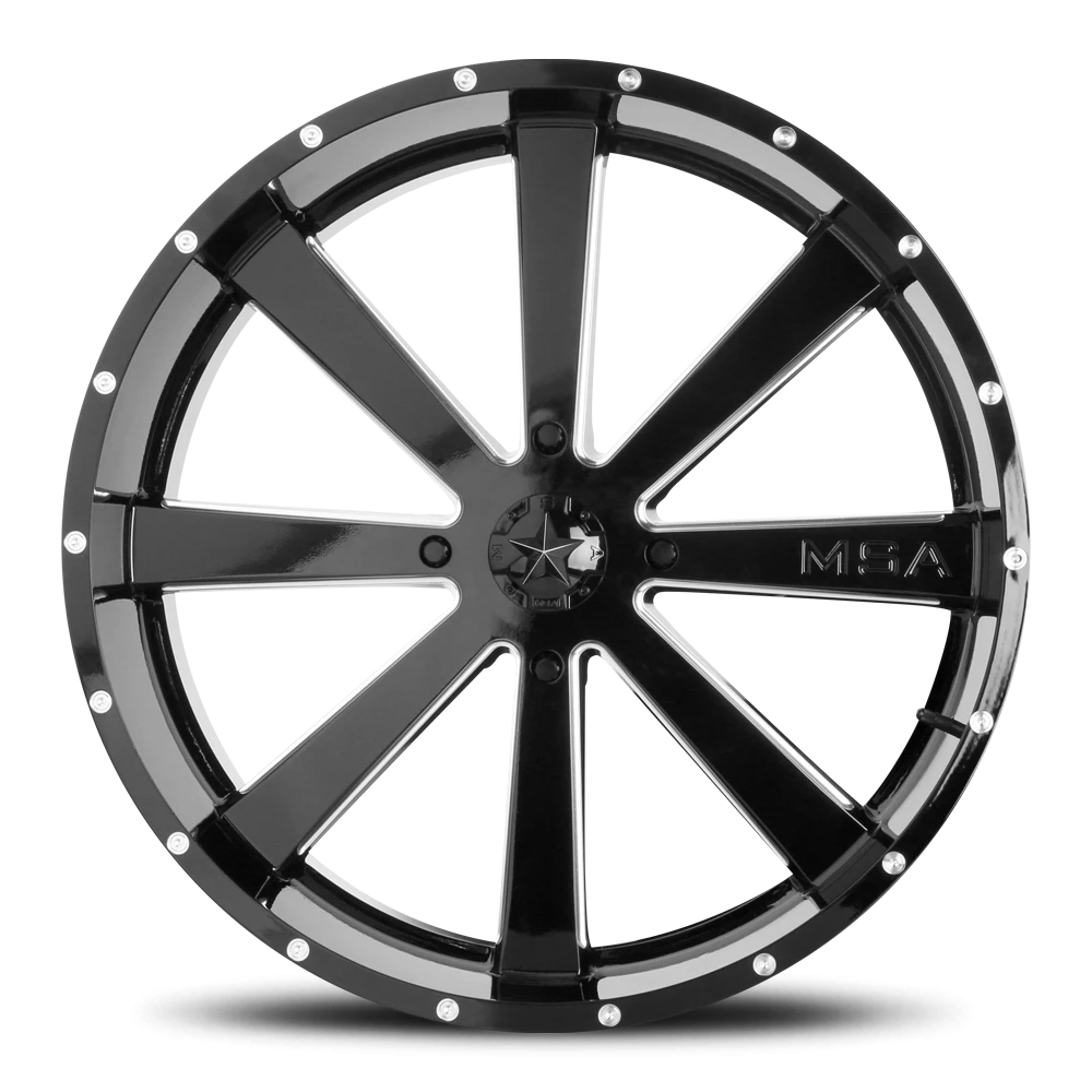 MSA Flash 18x7" 4x137mm 112mm CB 0mm Gloss Black Milled