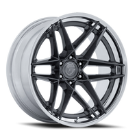 Fuel Flight 22x10 -18 6x135mm 87.1mm Gloss Gunmetal Chrome Lip