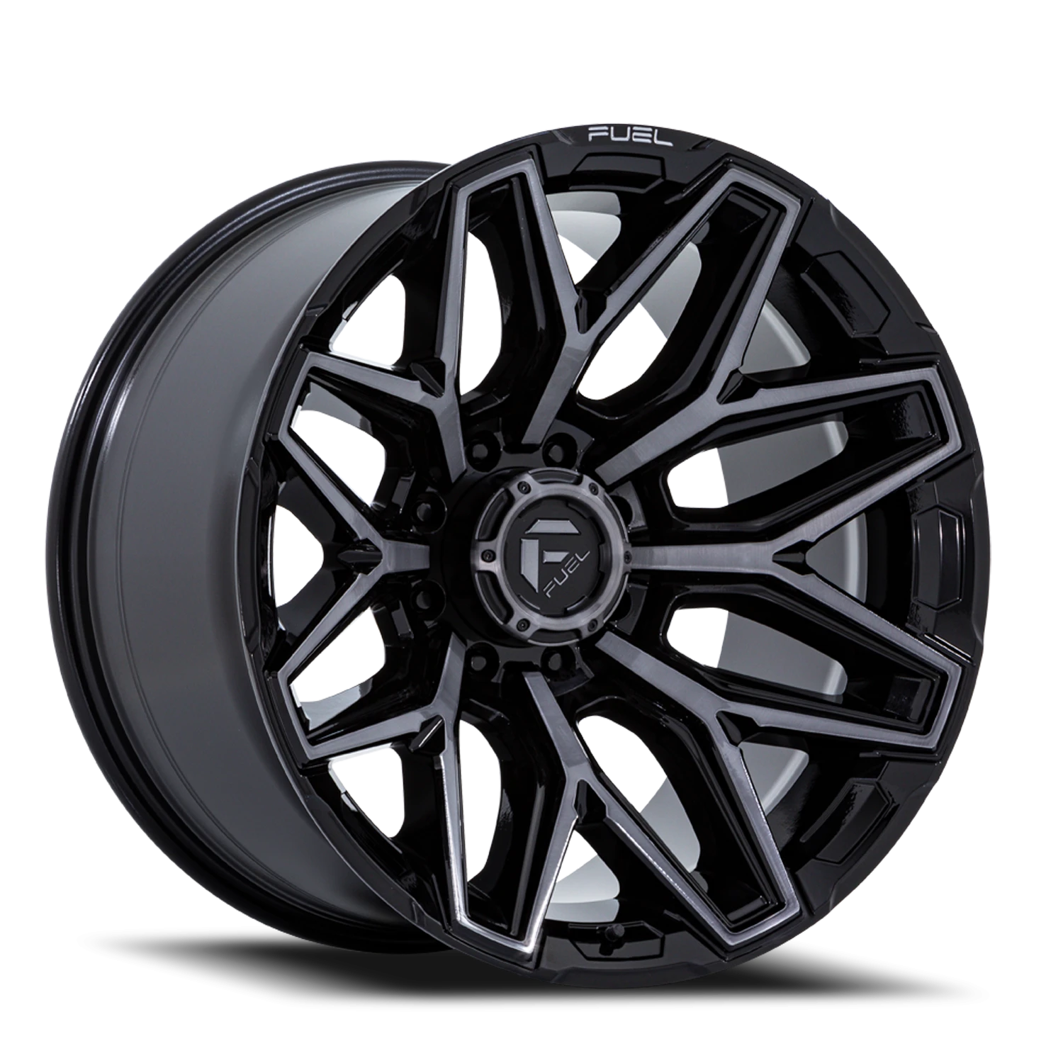 Fuel Flux 8 22x10" 8x170mm 125.1mm CB -18mm Gloss Black Brushed Gray Tint