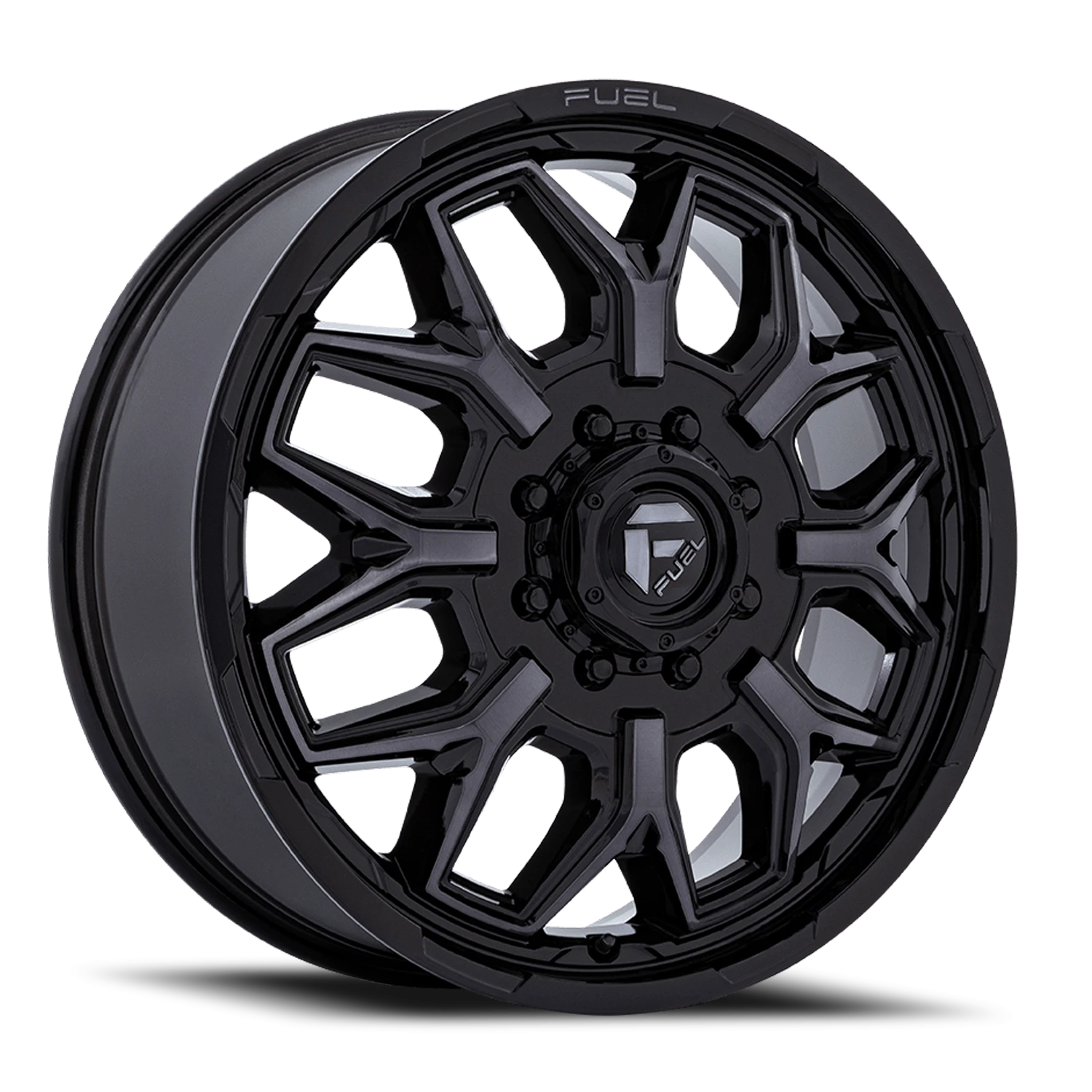 Fuel Flux Dually D875 22x8.25 +104 8x165.1mm 117mm Gloss Black Double Dark Tint