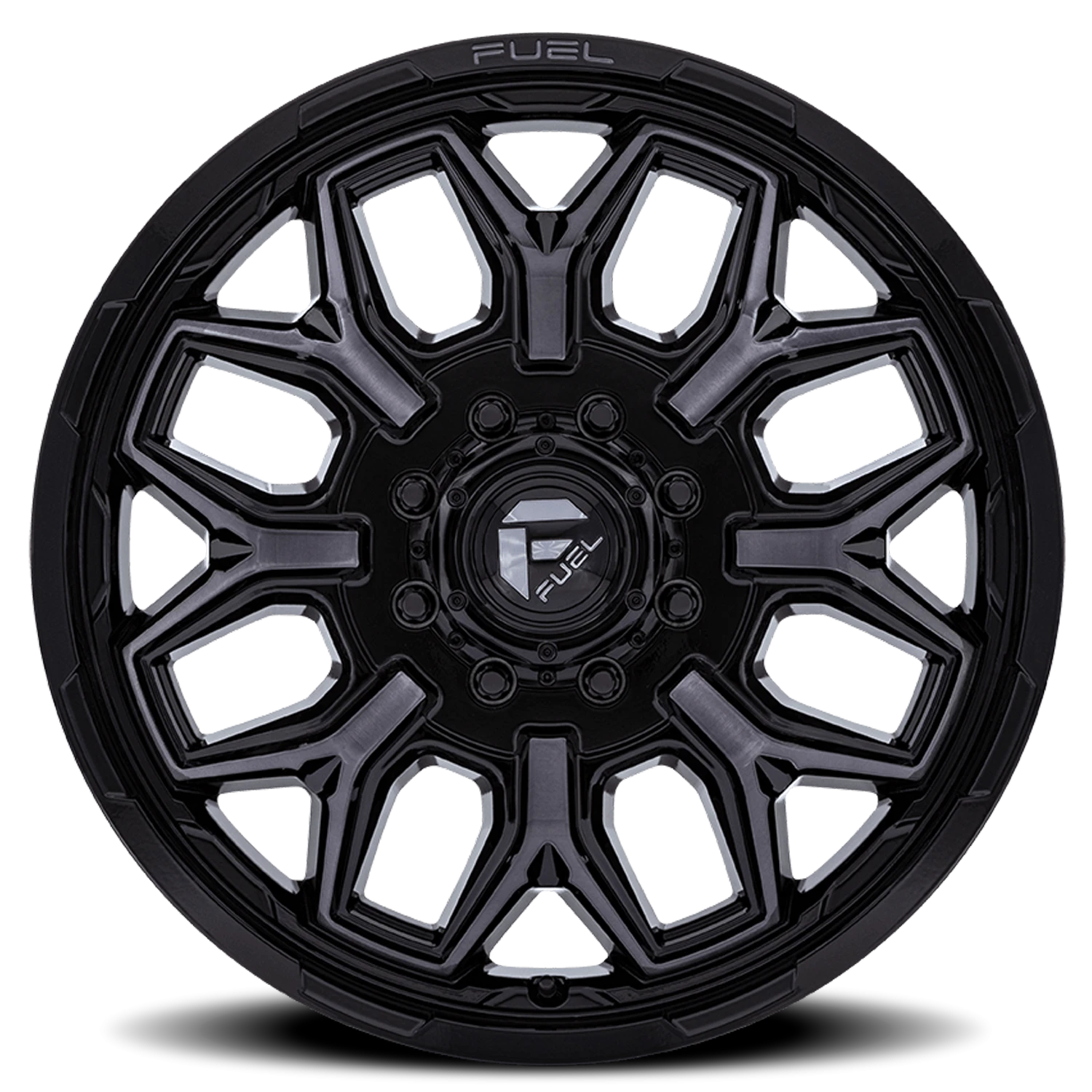 Fuel Flux Dually D875 22x8.25 +104 8x165.1mm 117mm Gloss Black Double Dark Tint