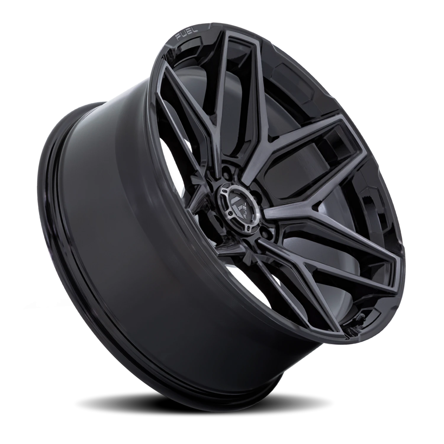 Fuel Flux 6 22x10" 6x139.7mm 106.1mm CB -18mm Gloss Black Brushed Gray Tint