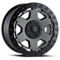 Mandrus Forscher 20x9" 5x112mm 66.6mm CB +10mm Matte Gunmetal Black Lip Edge