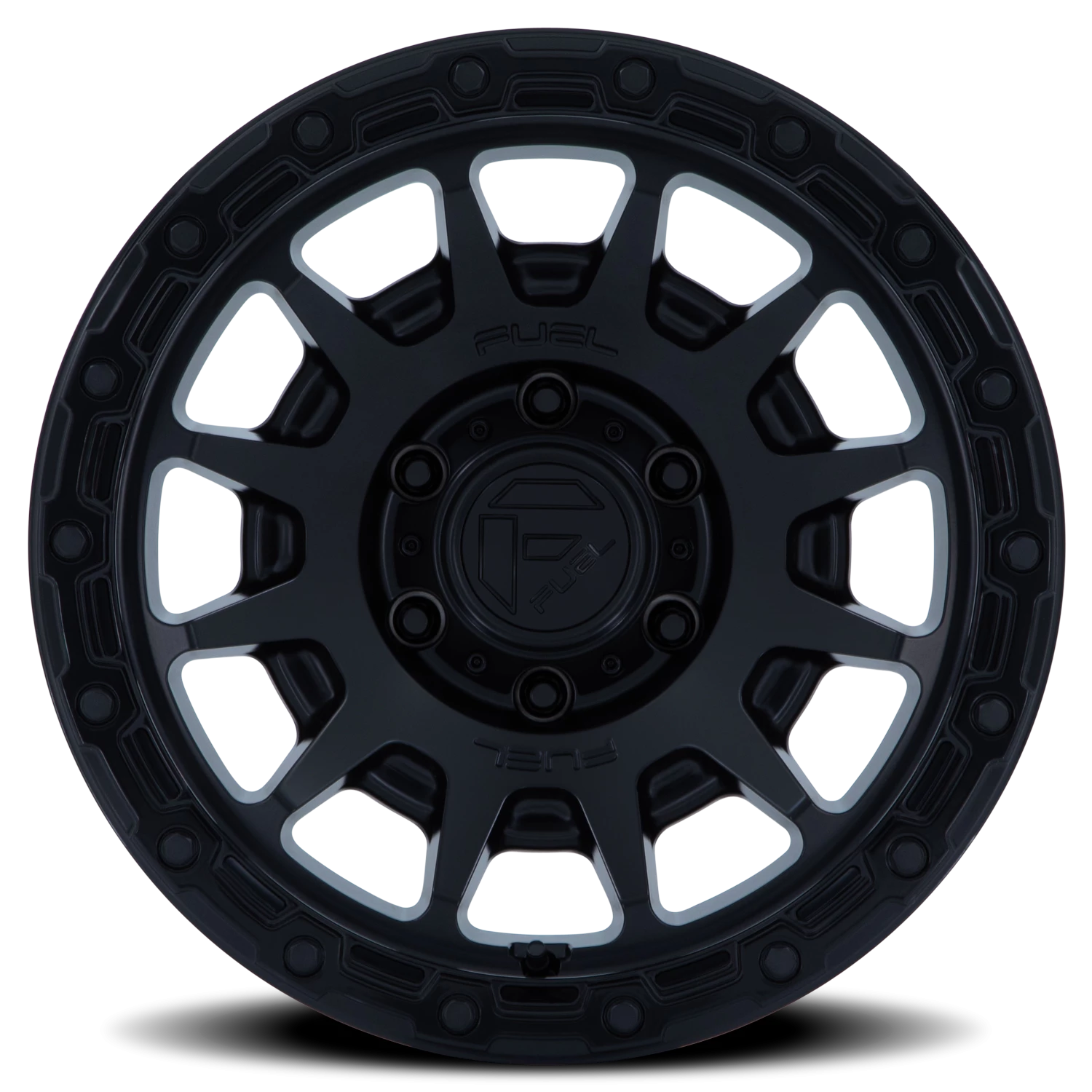 Fuel Fortress 18x9" 5x127mm 71.5mm CB +20mm Matte Black Gloss Black Lip