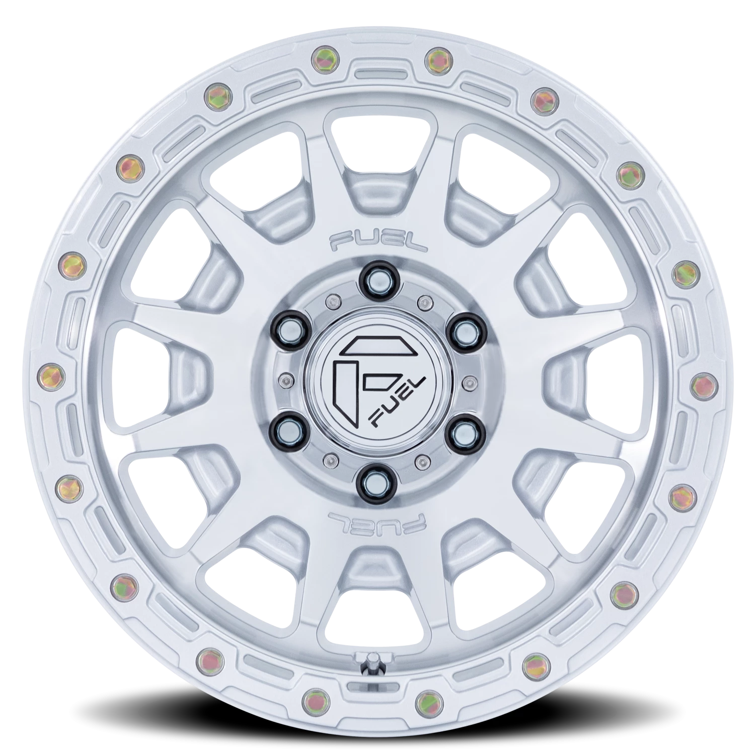 Fuel Fortress 17x8.5" 6x139.7mm 106.1mm CB +25mm Gloss Silver Machined Face