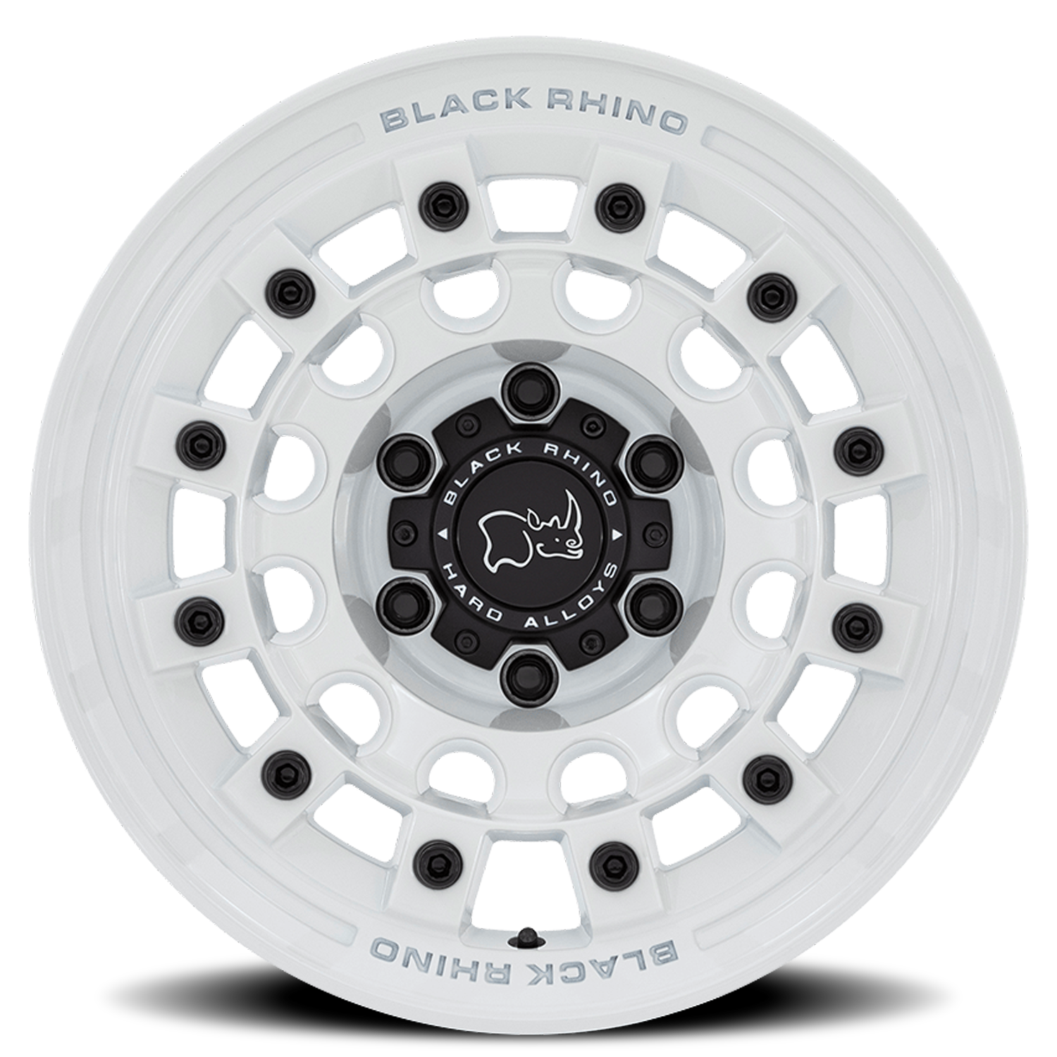 Black Rhino Fuji 17x8" 5x127mm 71.5mm CB +38mm Gloss White