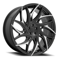DUB G.O.A.T. 22x9" 5x120mm 72.56mm CB +35mm Gloss Black Machined Spokes